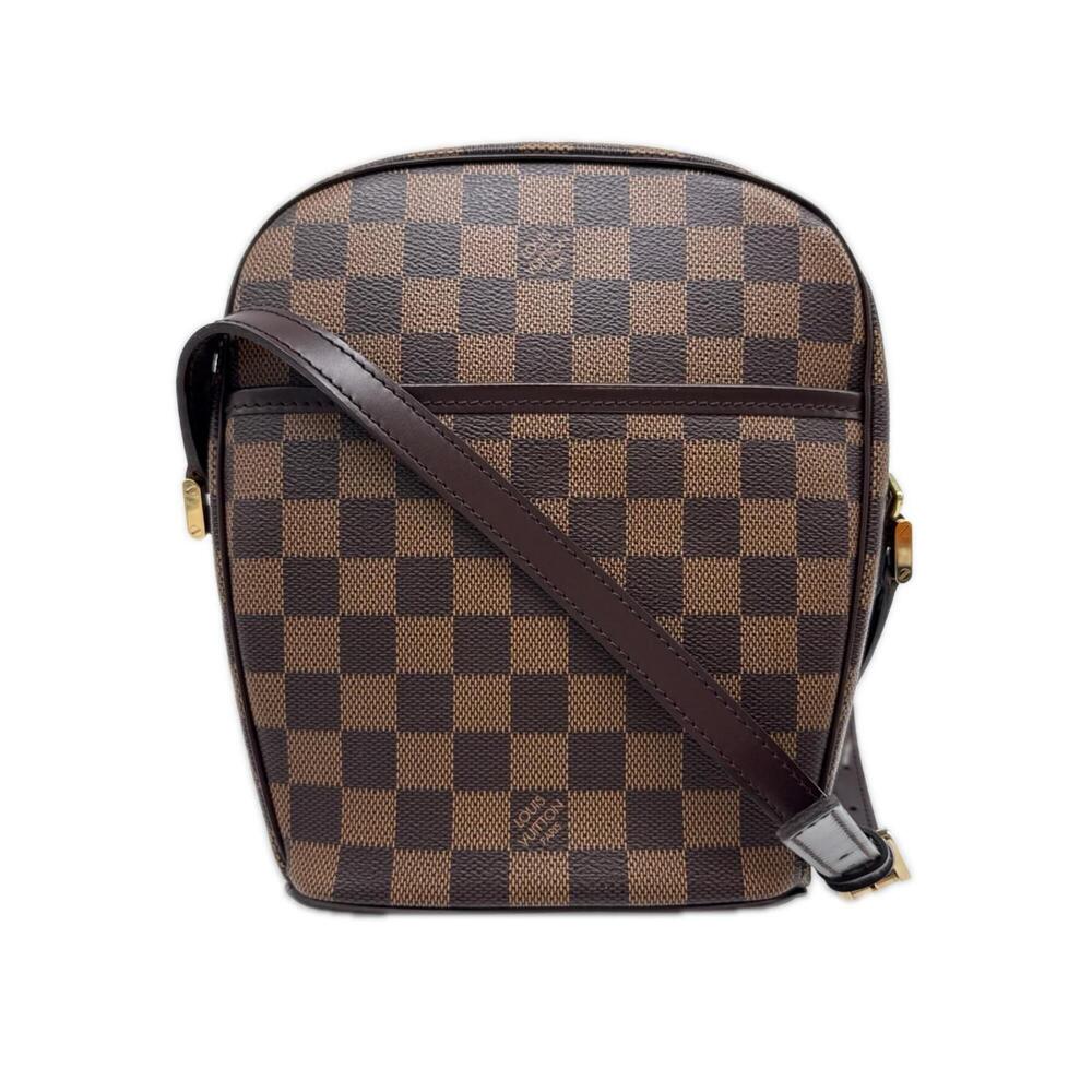 LOUIS VUITTON Damier Ipanema PM N51294 Shoulder Bag Brown Beige Leather Women's